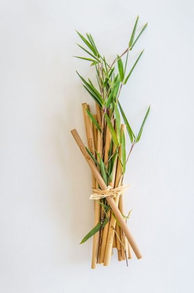 Bambus Trinkhalme, 20 cm lang, 9-14 mm Durchmesser