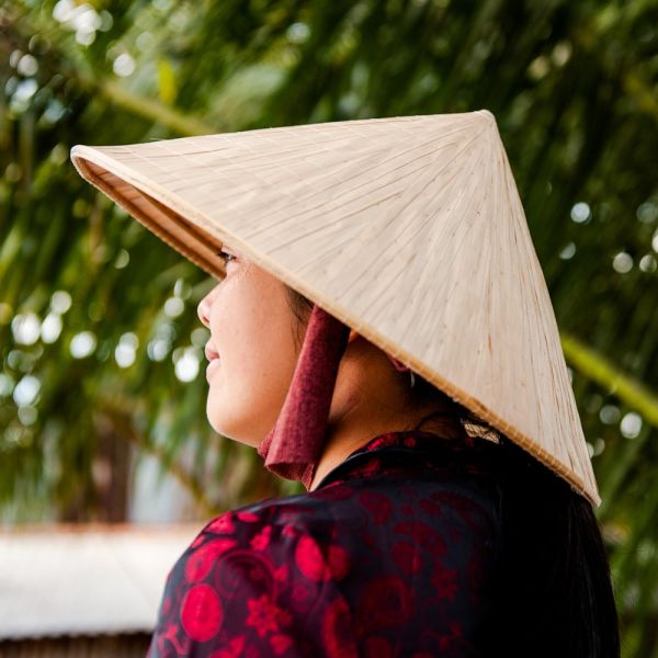 Original-Vietnamesischer Reis Hut, Kegel Hut, Non La, 40 cm